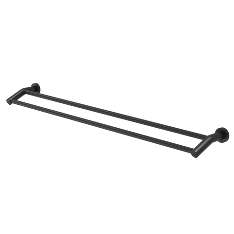 Caroma 900mm Matte Black Cosmo Double Towel Rail - 2 Bars - Metal - SuperSaverAU - view 1