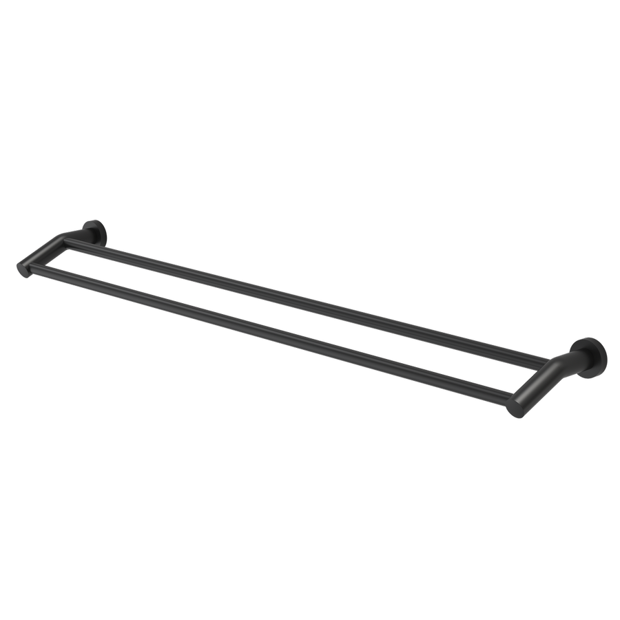 Caroma 900mm Matte Black Cosmo Double Towel Rail - 2 Bars - Metal - SuperSaverAU - view 1