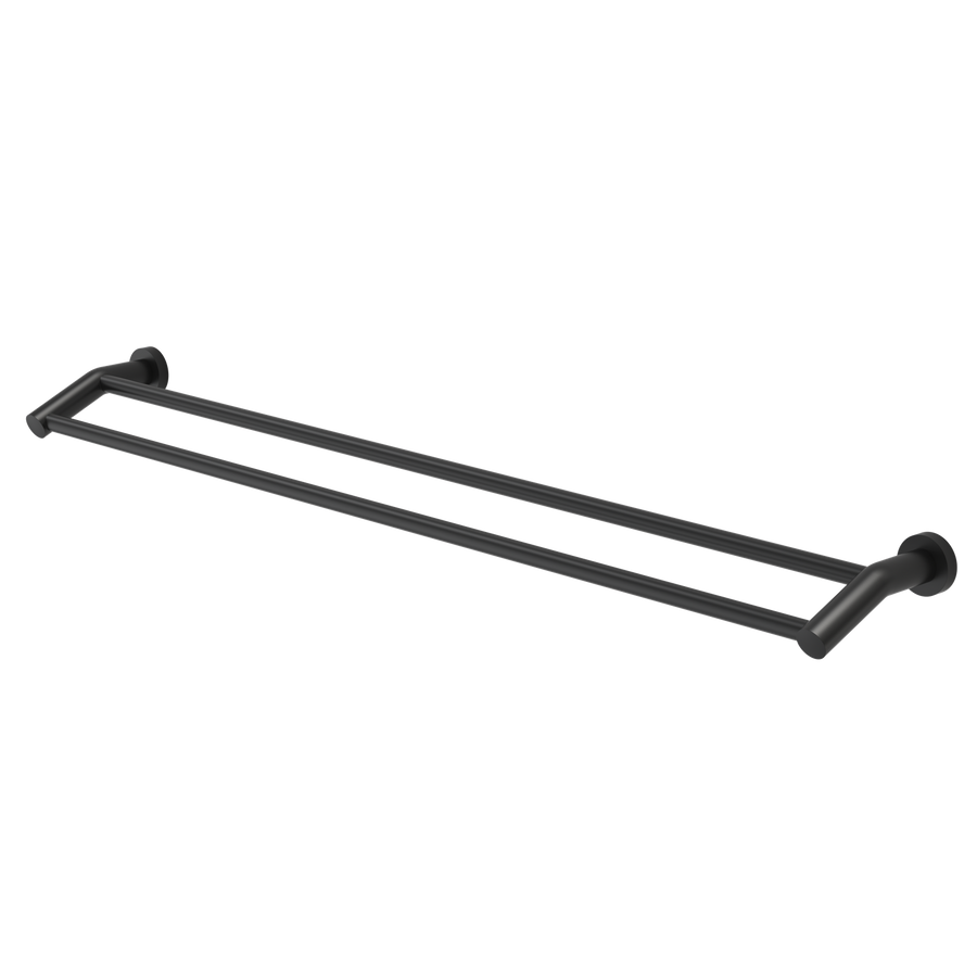 Caroma 900mm Matte Black Cosmo Double Towel Rail