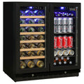 Schmick 165L Twin Zone Beverage Centre - Black, Dual-Glazed Glass Doors, Separate Beer and Wine Zones - JC165B
