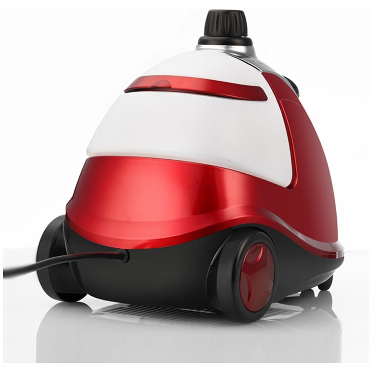 SOGA garment steamer - rotary on and off switch, thermostat and thermal fuse protection, red - GARMENTROUNDRED
