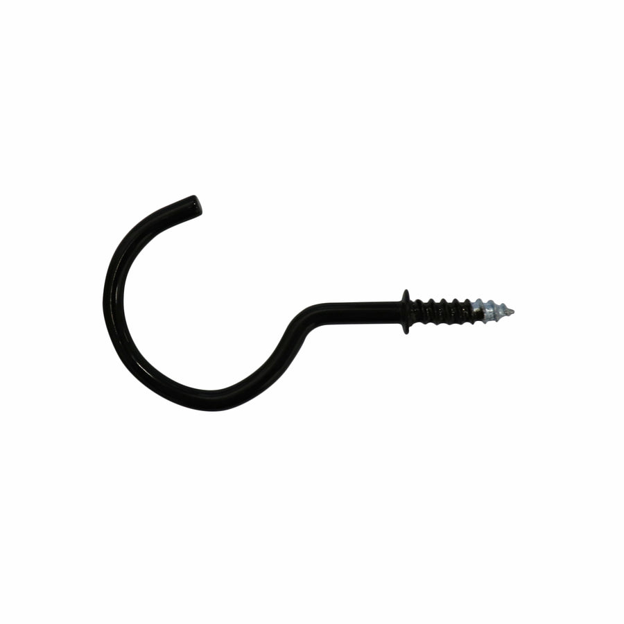 Everhang 28mm Black Powder Coated Steel Cup Hook 10 Pack