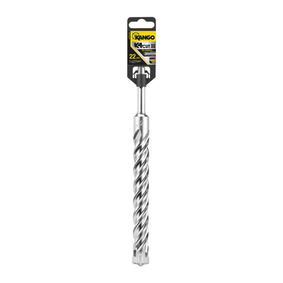 Kango 22mm x 250mm K4 SDS Plus Drill Bit for Concrete & Masonry, 200mm Drilling Depth
