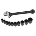 Trojan Ratcheting Wrench Set 11 Piece - 3-in-1 Tool - Chrome Vanadium Steel - 10-22mm Sockets - SuperSaverAU - view 2