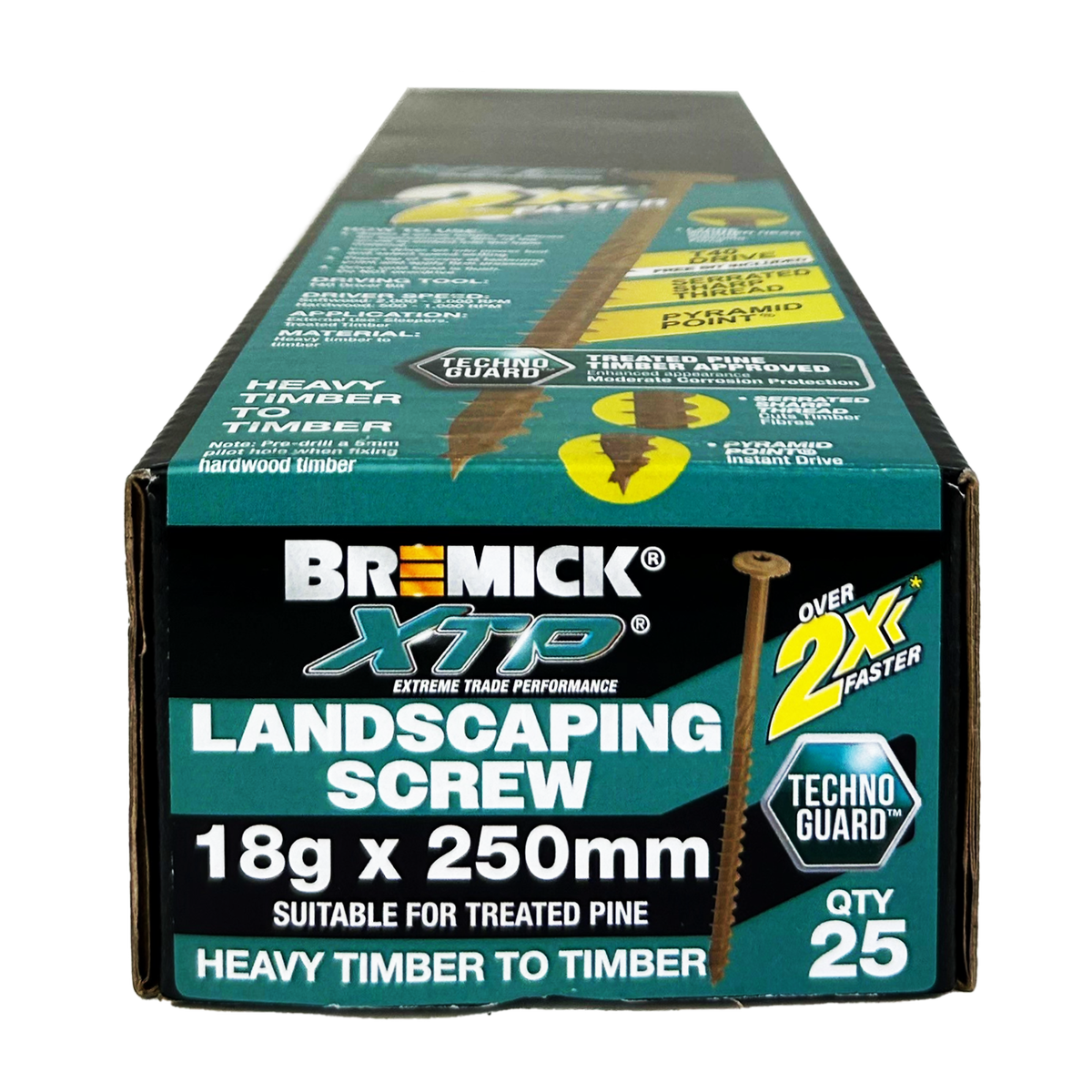 Bremick Xtp Landscape Screw 18g x 250mm - 25 Pack - T40 Drive - Corrosion Resistant - SuperSaverAU - view 1
