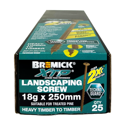 Bremick Xtp Landscape Screw 18g x 250mm - 25 Pack - T40 Drive - Corrosion Resistant - SuperSaverAU - view 1