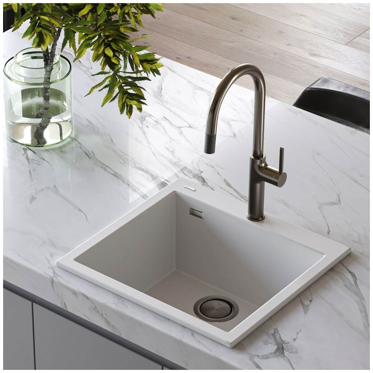 Oliveri Vilo Pull Out Gooseneck Mixer Tap 6L/min - Gunmetal, 5-Star WELS Rating - VT2400-GM
