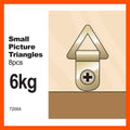 Everhang Picture Hanging D-Ring - 21mm x 12mm - Brass Plated - 8 Pack - SuperSaverAU - view 3