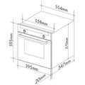 Artusi 60cm Black Glass Pyrolytic Oven - 88L Capacity, 11 Functions, Halogen Light - CAO610BP