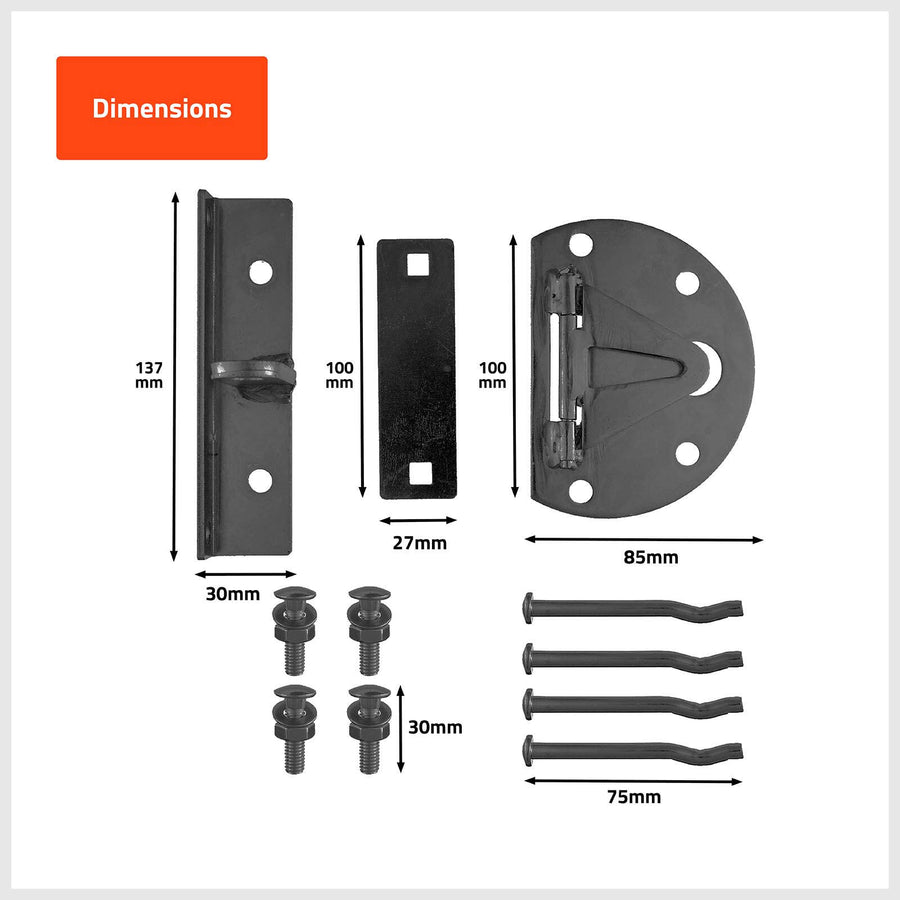 Taskmaster 100mm Black Matte Zinc Garage Door Floor Anchor