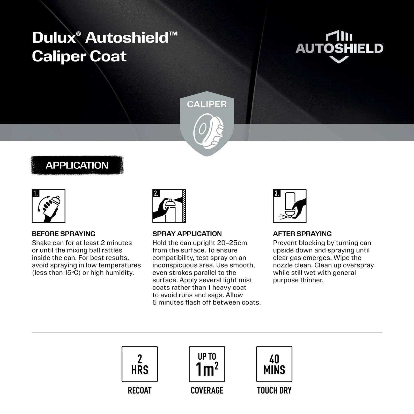 Dulux Autoshield Red Caliper Acrylic Lacquer Spray Paint 340g
