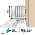 Adoored 45mm White Cushion Door Stop - Plastic - Wall Mounted - Protects Walls - SuperSaverAU - view 3