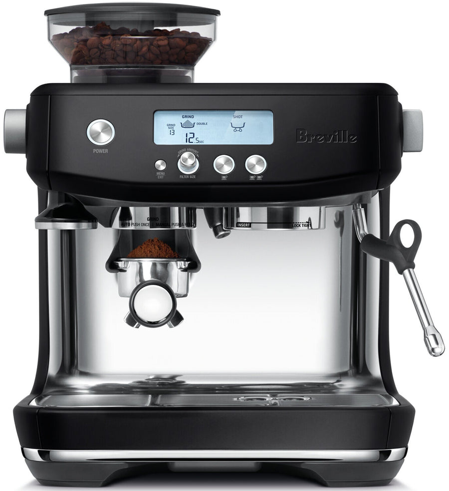 Breville Barista Pro Coffee Machine - 2L Water Tank, Integrated Grinder, Black Truffle - BES878BTR
