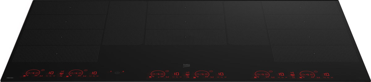 Beko 90cm Flexy Induction Cooktop - Black Ceramic Glass, IndyFlex+ Zones, 15 Cooking Levels - BCT904IG