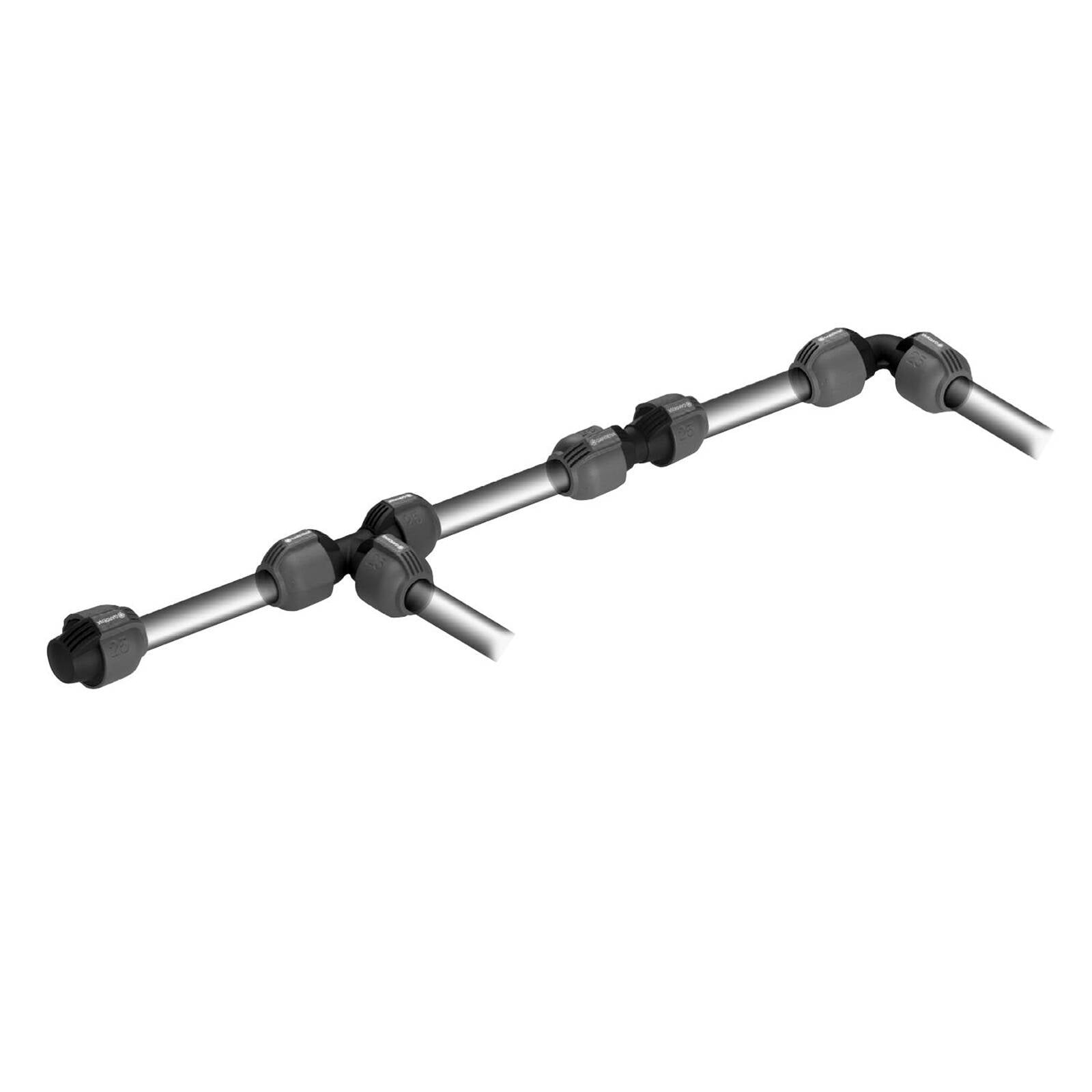 GARDENA 25mm Pipeline Connector in Black/Dark Grey High-Impact Plastic