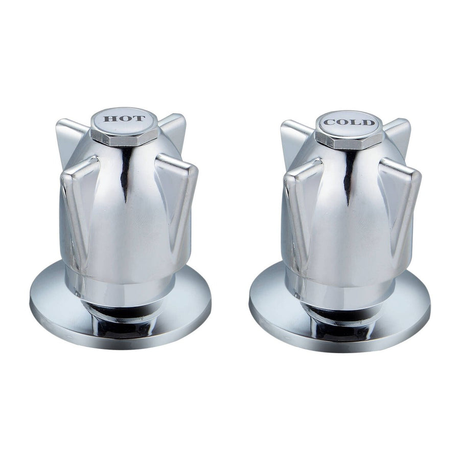 Shaw Mason Chrome Zinc Die Cast Handle Basin Top Assembly Pair - 110mm x 135mm - Durable & Easy to Install - SuperSaverAU - view 1