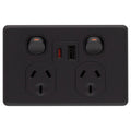 DETA X6 Double Power Point with USB-A & USB-C PD20W Fast Charging Matte Black Indoor