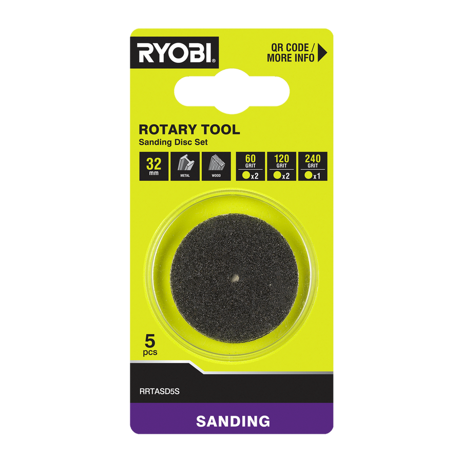 Ryobi 32mm Sanding Disc Set - 5 Piece - Aluminium Oxide - Grit 60/120/240 - SuperSaverAU - view 1