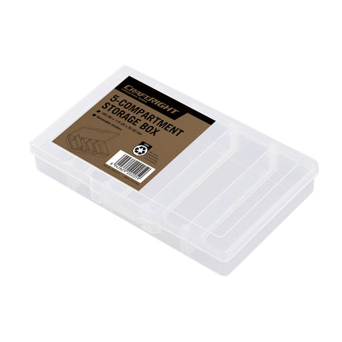 Craftright 5 Compartment Clear Polypropylene Organiser Storage Box