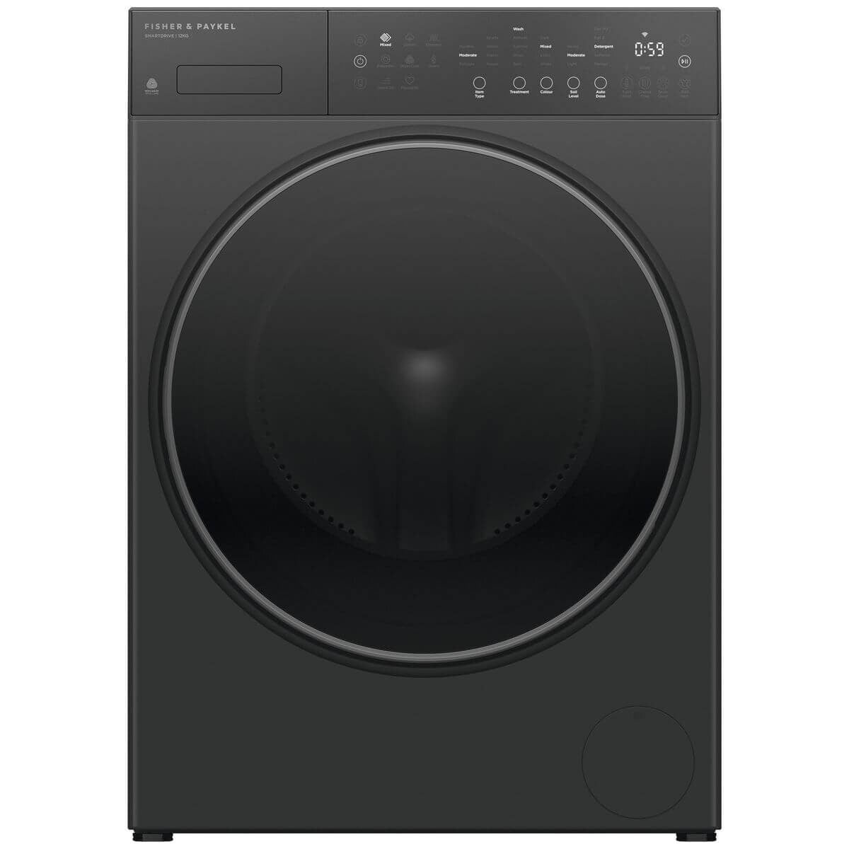 Fisher & Paykel Series 5 12kg Front Loader - Graphite, FlexiDose Auto Dosing, 5 Star Energy - WH1260PG5