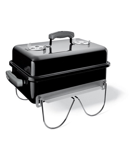 Weber Go Anywhere Portable Charcoal BBQ - Black - Folding Legs - Split Cooking Grill - K121024
