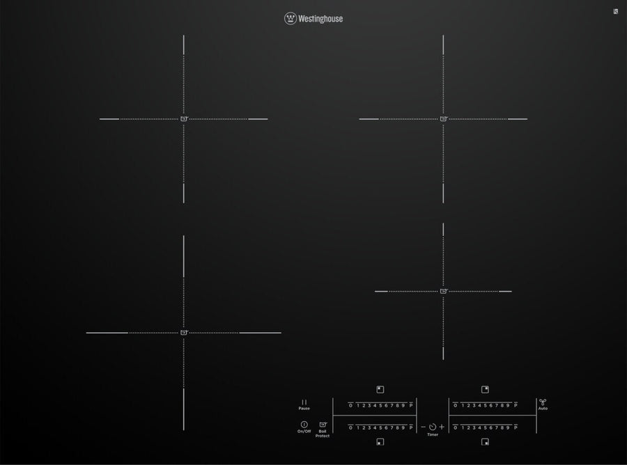 Westinghouse 70cm 4 Zone Induction Cooktop with Hob2Hood - PowerBoost, BoilProtect, Pot Sensors - WHI743BD