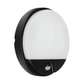 Brilliant 10W Alston Black Slimline Round Bunker Sensor Light Outdoor 21302/06