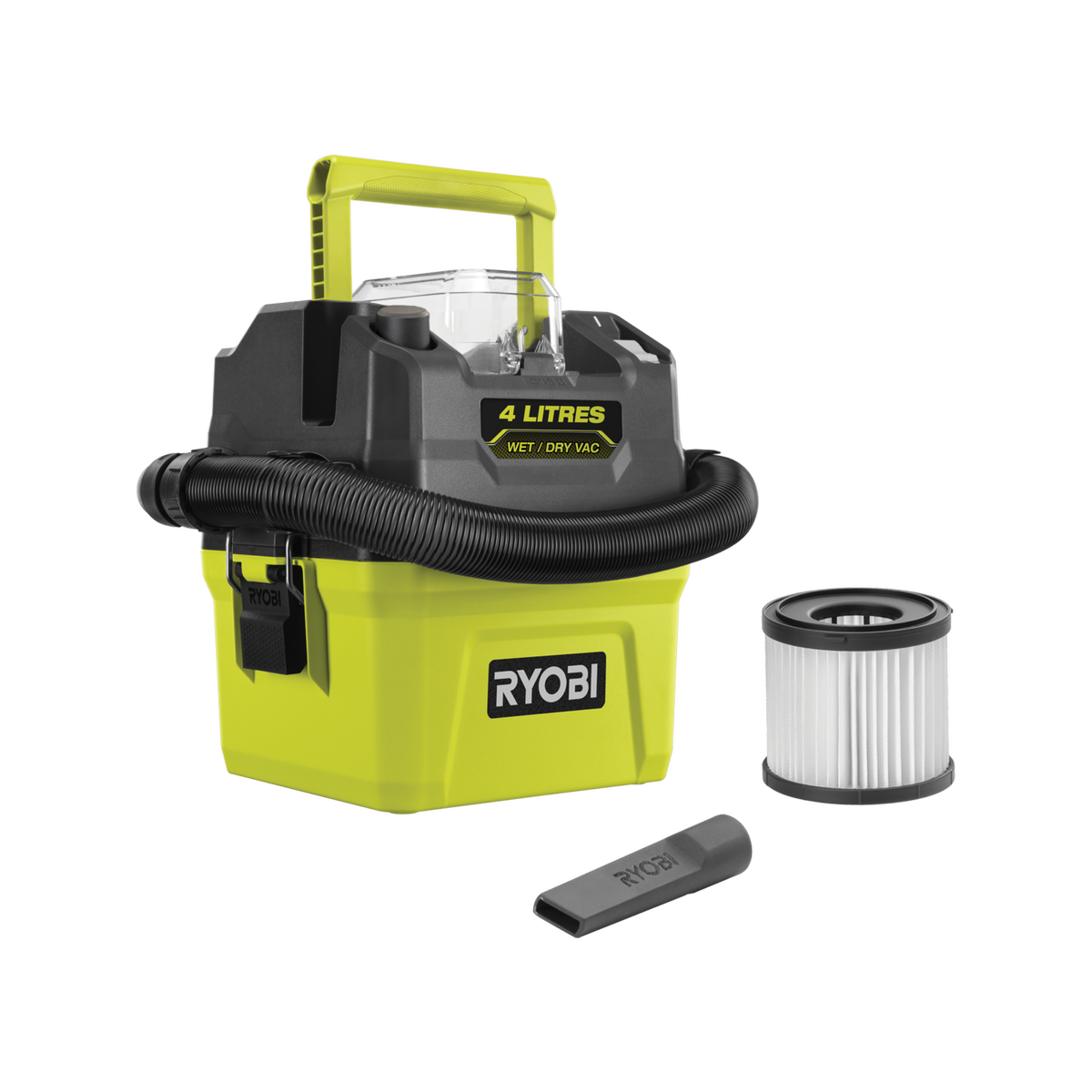 Ryobi 18V ONE+ 4L Wet and Dry Compact Vacuum Tool Only - Lightweight - Portable - IPX4 Water-Resistant - SuperSaverAU - view 1