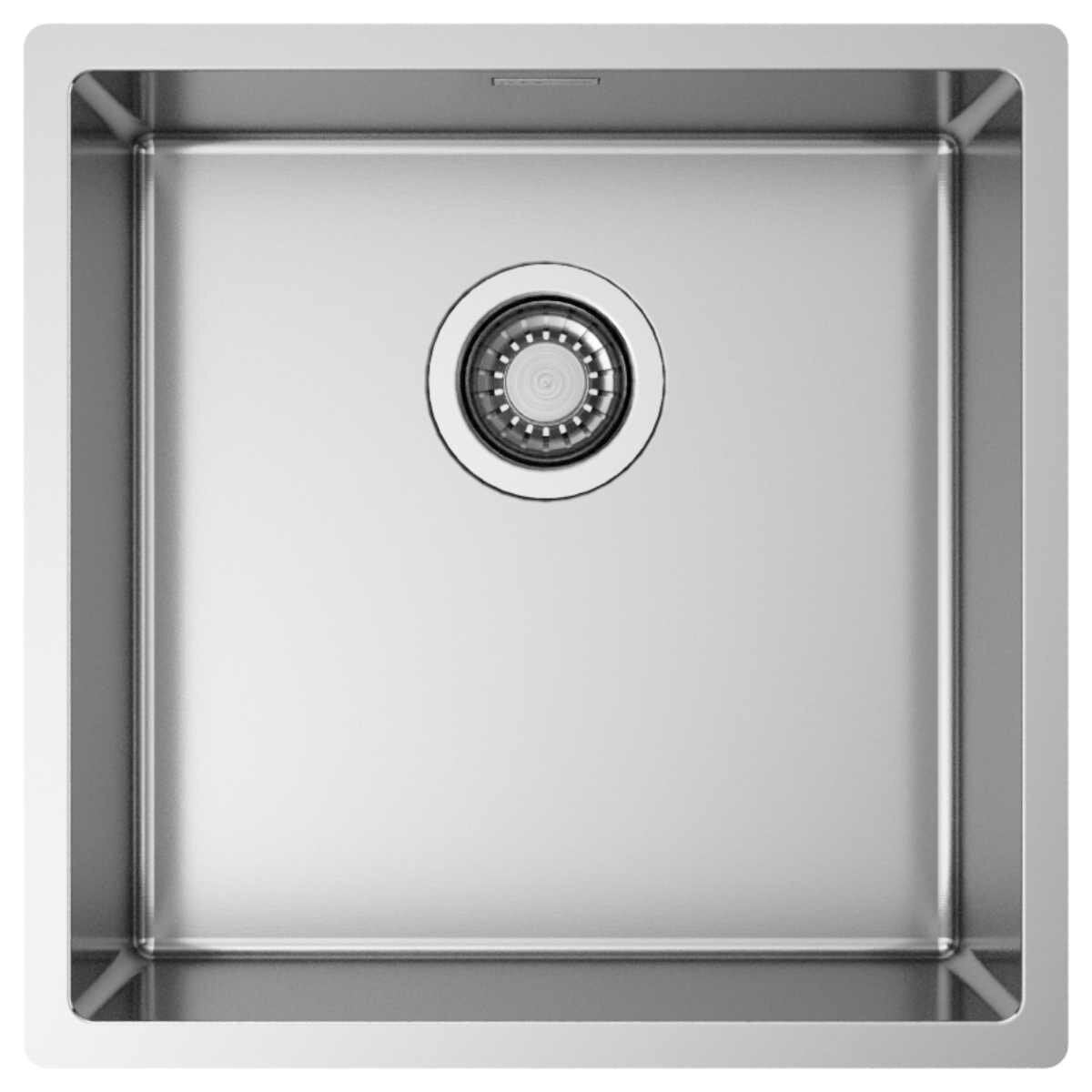 Artinox Radius 40 Single Bowl Sink - AISI 304 Stainless Steel, Overflow, Three Mounting Options - ARTRAD4040