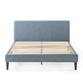 Zinus Double Upholstered Fabric Bed Base - Light Blue, Cushioned Headboard, Slatted Base - AU-FPPPLB-12D