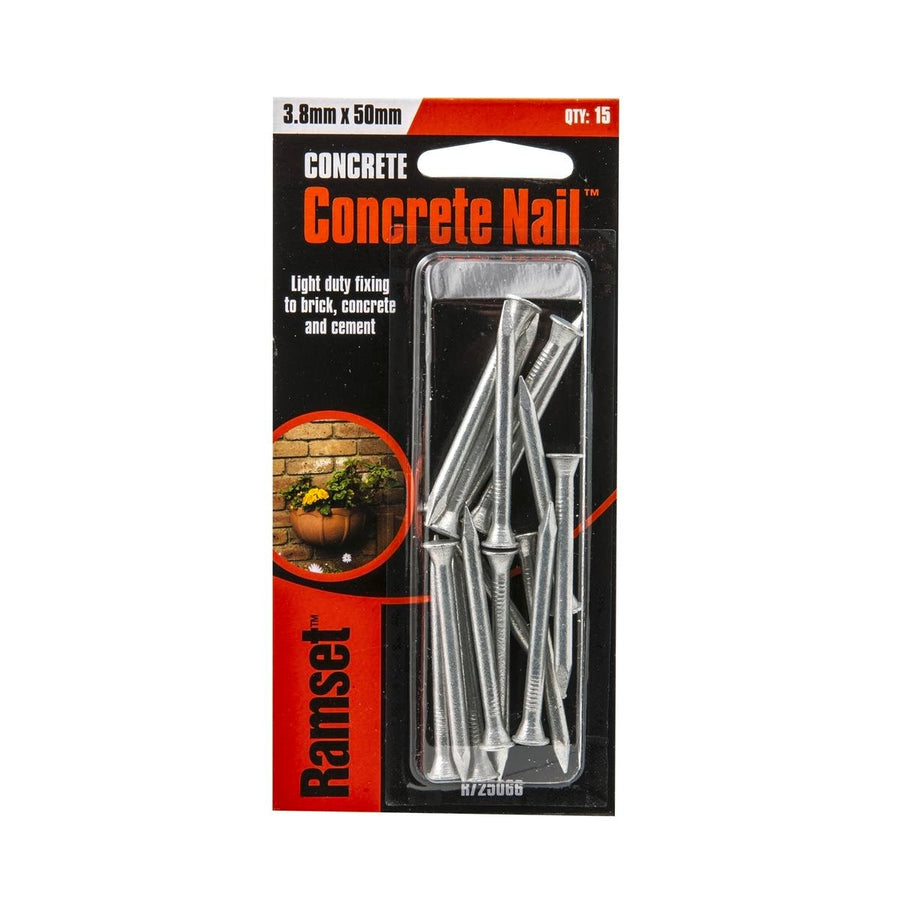 Ramset Concrete Nail 3.8mm x 50mm Zinc Steel 15 Pack Durable - SuperSaverAU - view 1
