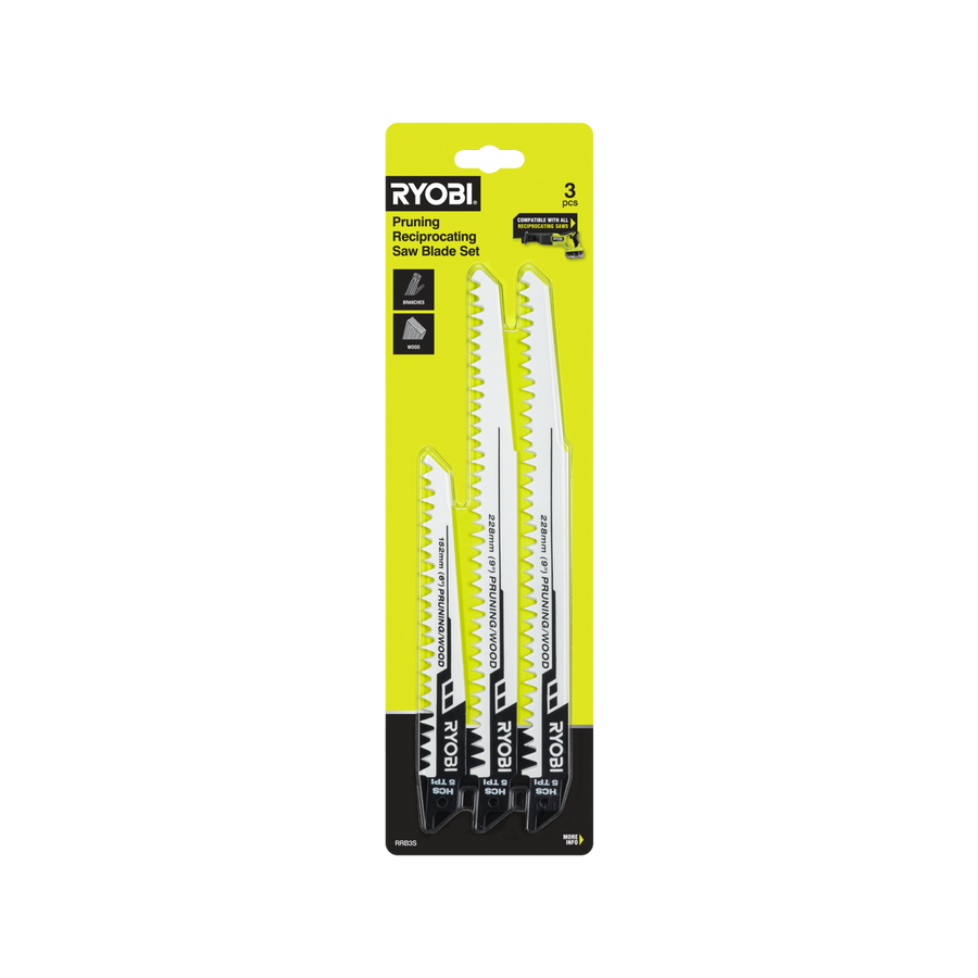 Ryobi Reciprocating Saw Blade Set - 3 Piece - 228mm & 152mm - Pruning Blades - SuperSaverAU - view 1