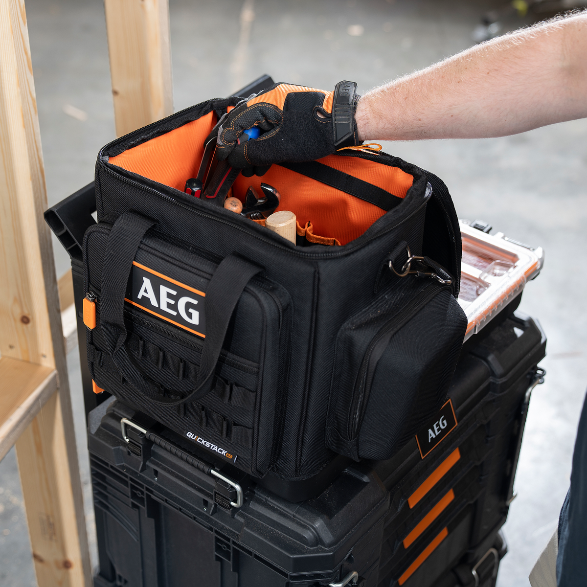 AEG Quickstack 2.0 Half Size Tool Bag - 33 Pockets - 250mm x 360mm x 380mm - SuperSaverAU - view 3