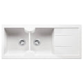 Turner Hastings Cuisine Double Bowl Fireclay Sink - Gloss White, No Tap Hole - CUD116FS-NTH