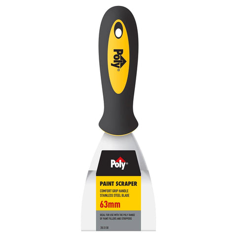 Poly Paint Scraper - 63mm - Stainless Steel - Comfort Grip - SuperSaverAU - view 1