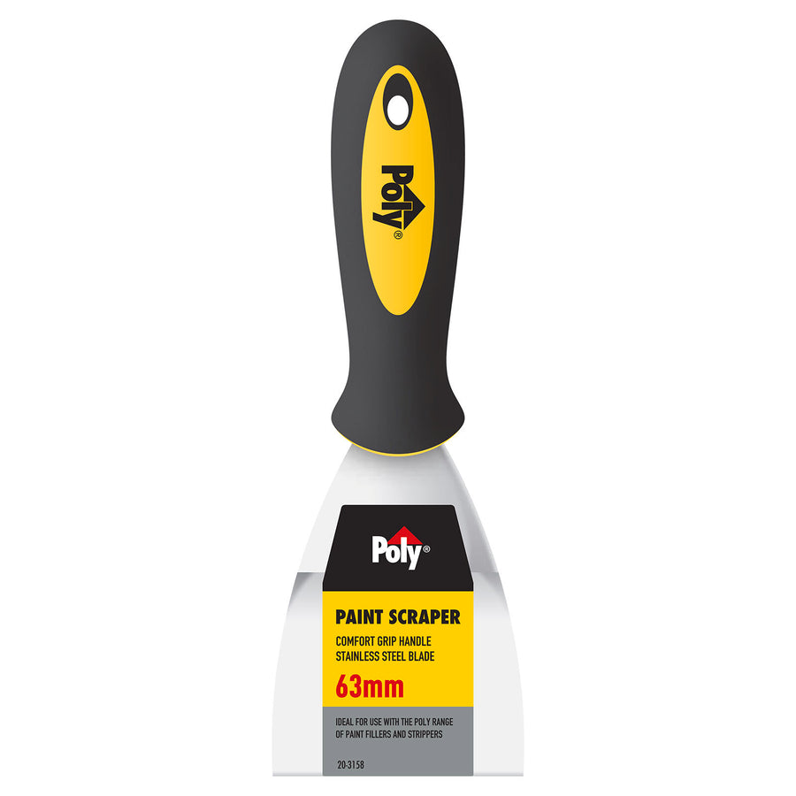 Poly 63mm Stainless Steel Paint Scraper Scraping and Filling