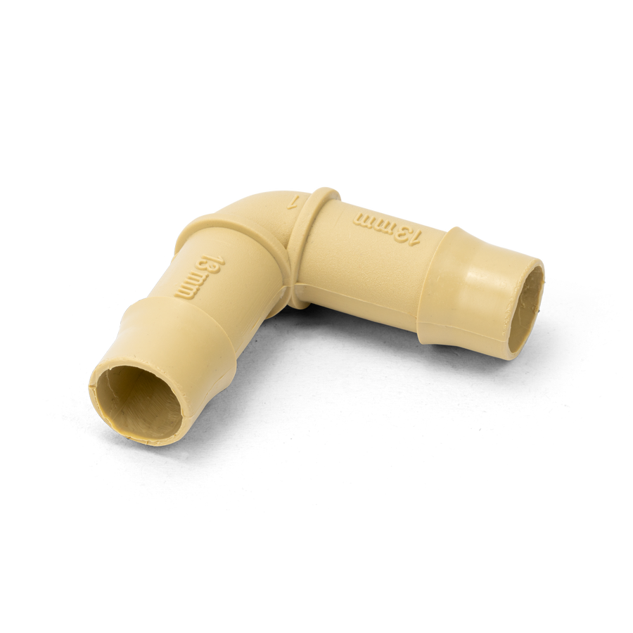 Holman Barbed Elbow - 13mm - Polypropylene - Beige - SuperSaverAU - view 1