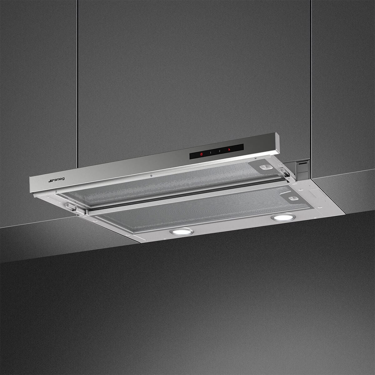 Smeg 60cm Telescopic Slideout Rangehood - Brushed Stainless Steel, Boost, 740m³/h - STH650X2