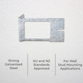 DETA Mounted Stud Bracket 136mm x 73mm Galvanised Steel for Powerpoints & Switches