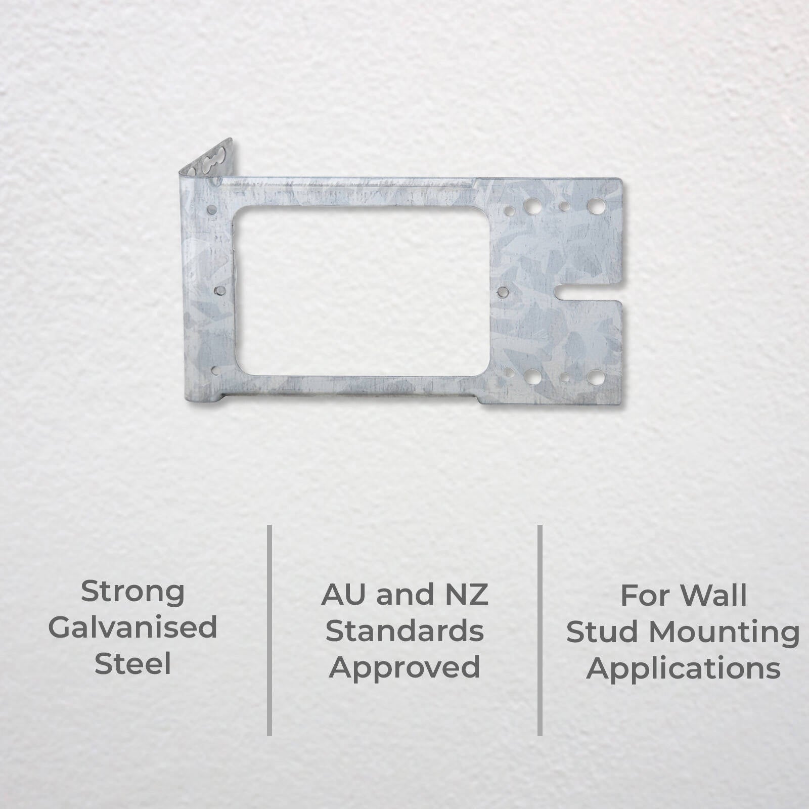 DETA Mounted Stud Bracket 136mm x 73mm Galvanised Steel for Powerpoints & Switches