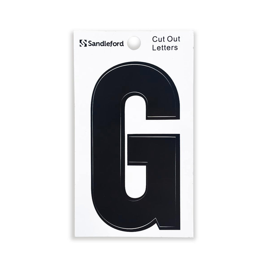 Sandleford 85mm Black Cut Out Self Adhesive House Letter G - SuperSaverAU - view 1