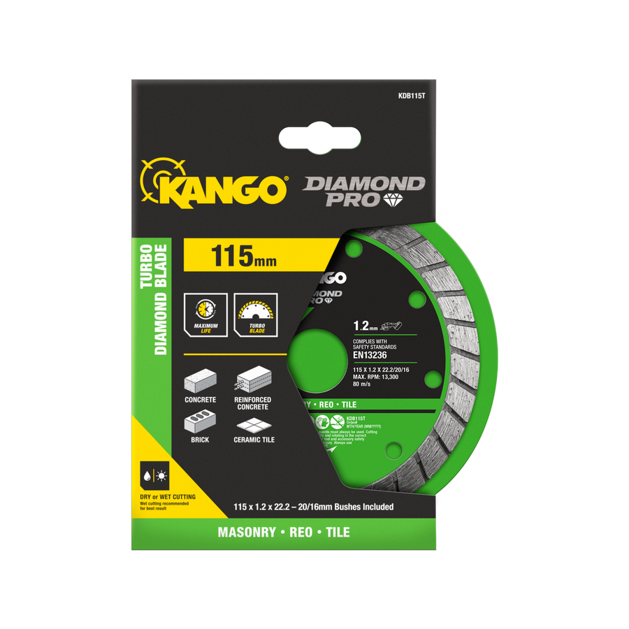 Kango Turbo Diamond Saw Blade - 115mm - Diamond - Fast Cutting - SuperSaverAU - view 1