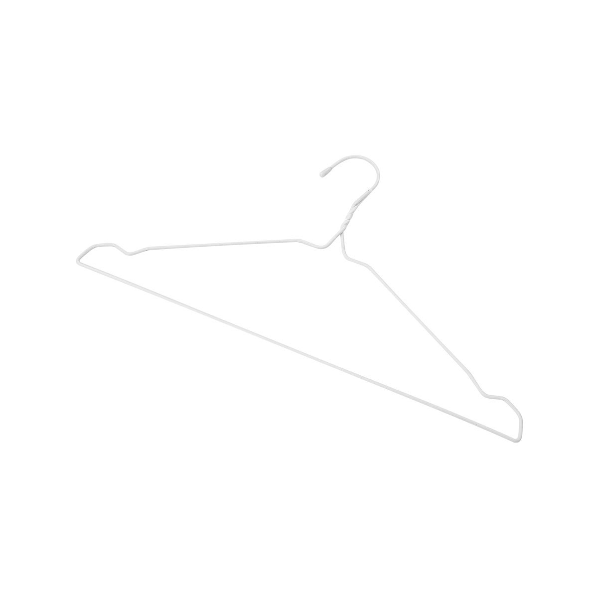 All Set White Coated Wire Clothes Hangers 10 Pack - 205mm x 31mm x 400mm - Slim Design