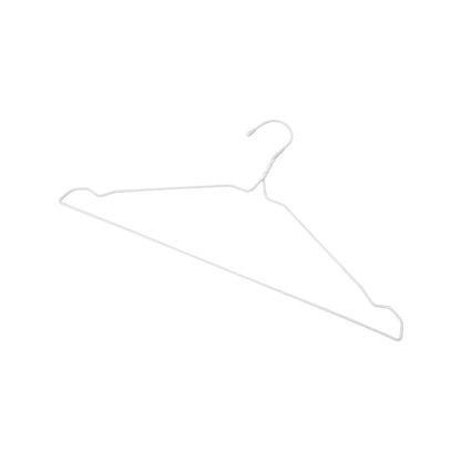 All Set White Coated Wire Clothes Hangers 10 Pack - 205mm x 31mm x 400mm - Slim Design