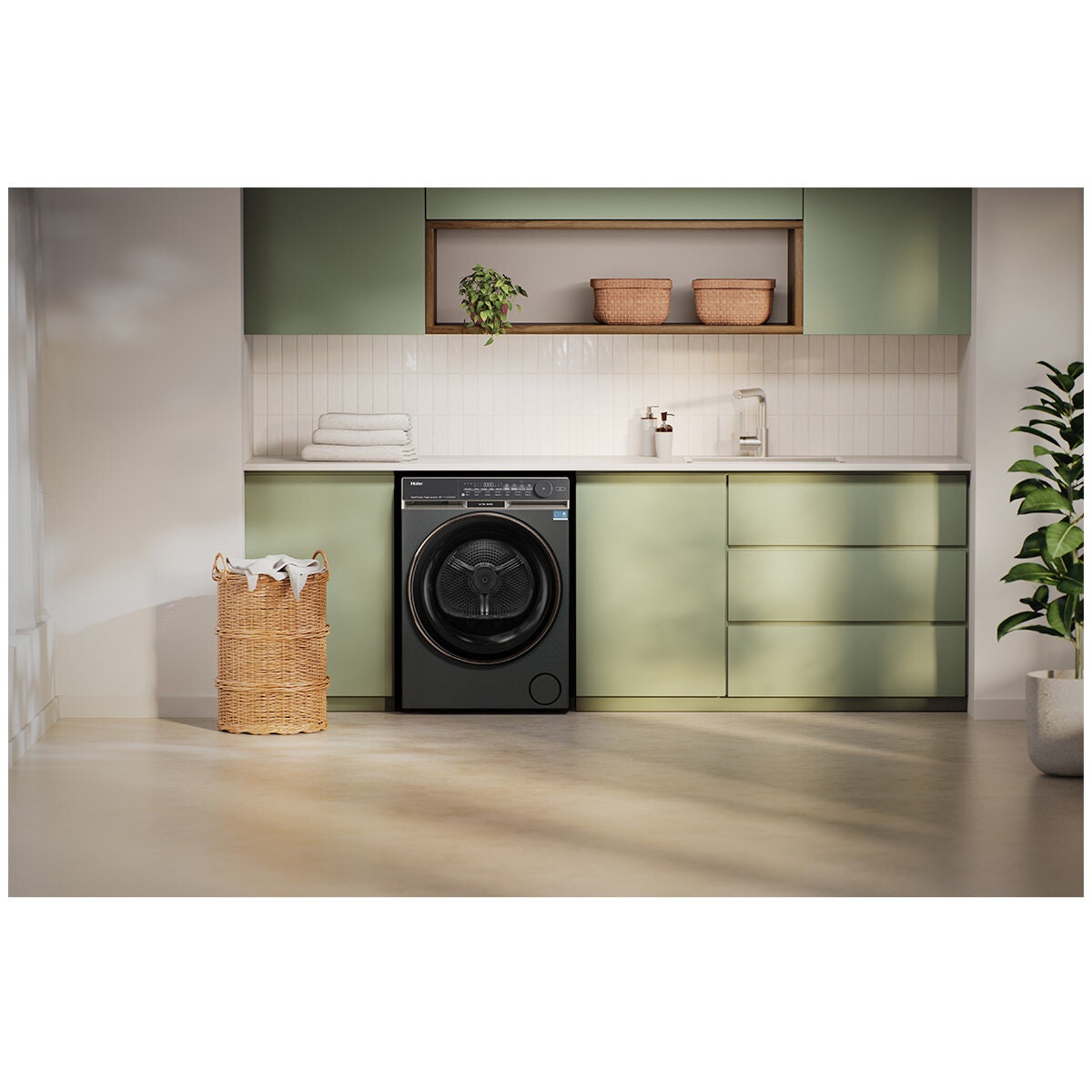 Haier 500 Series 10kg Heat Pump Dryer - Black, 10 Star Energy Rating, Wi-Fi Control - HDHP10DB1