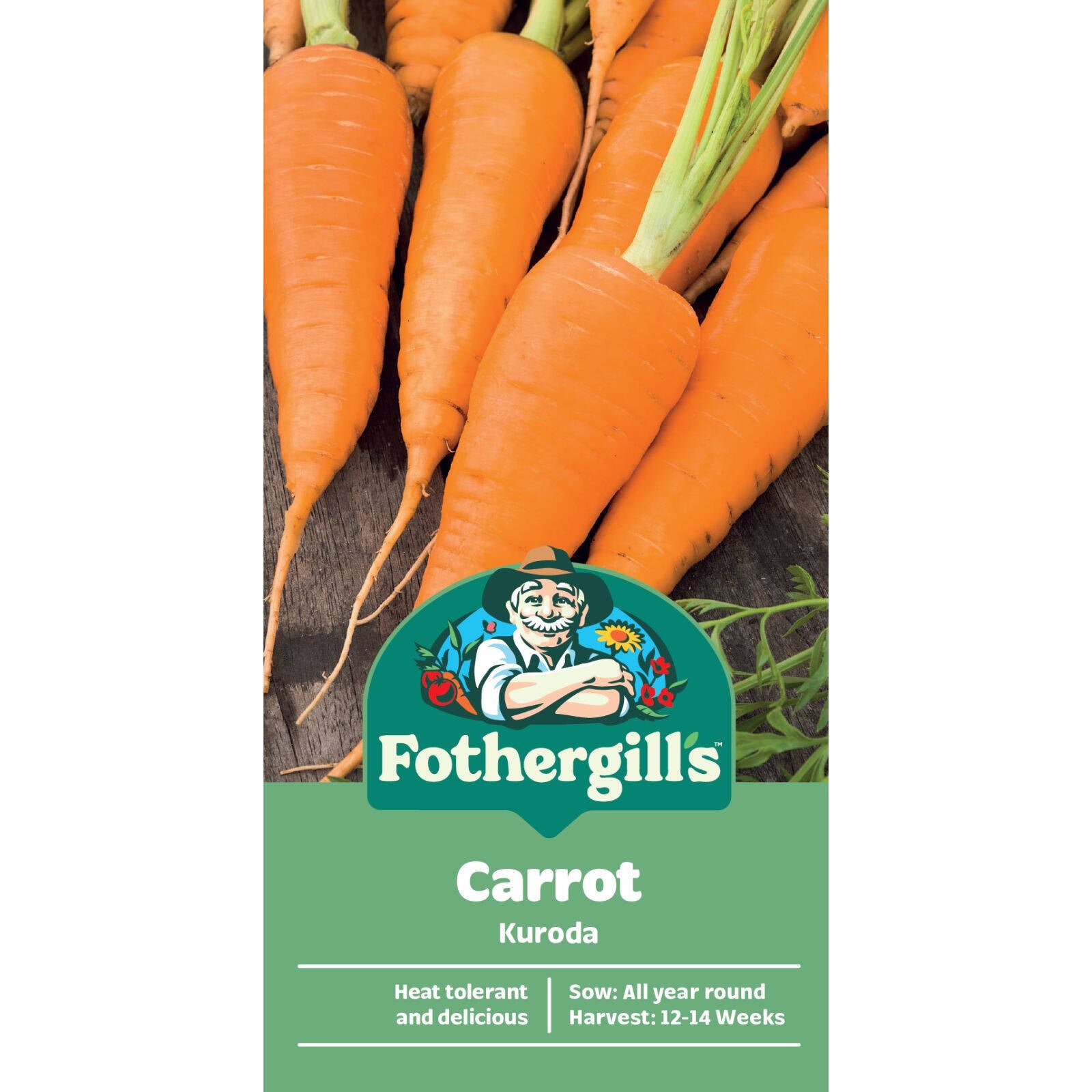 Mr Fothergill's Carrot Kuroda Seeds, Heat Tolerant Sweet Roots