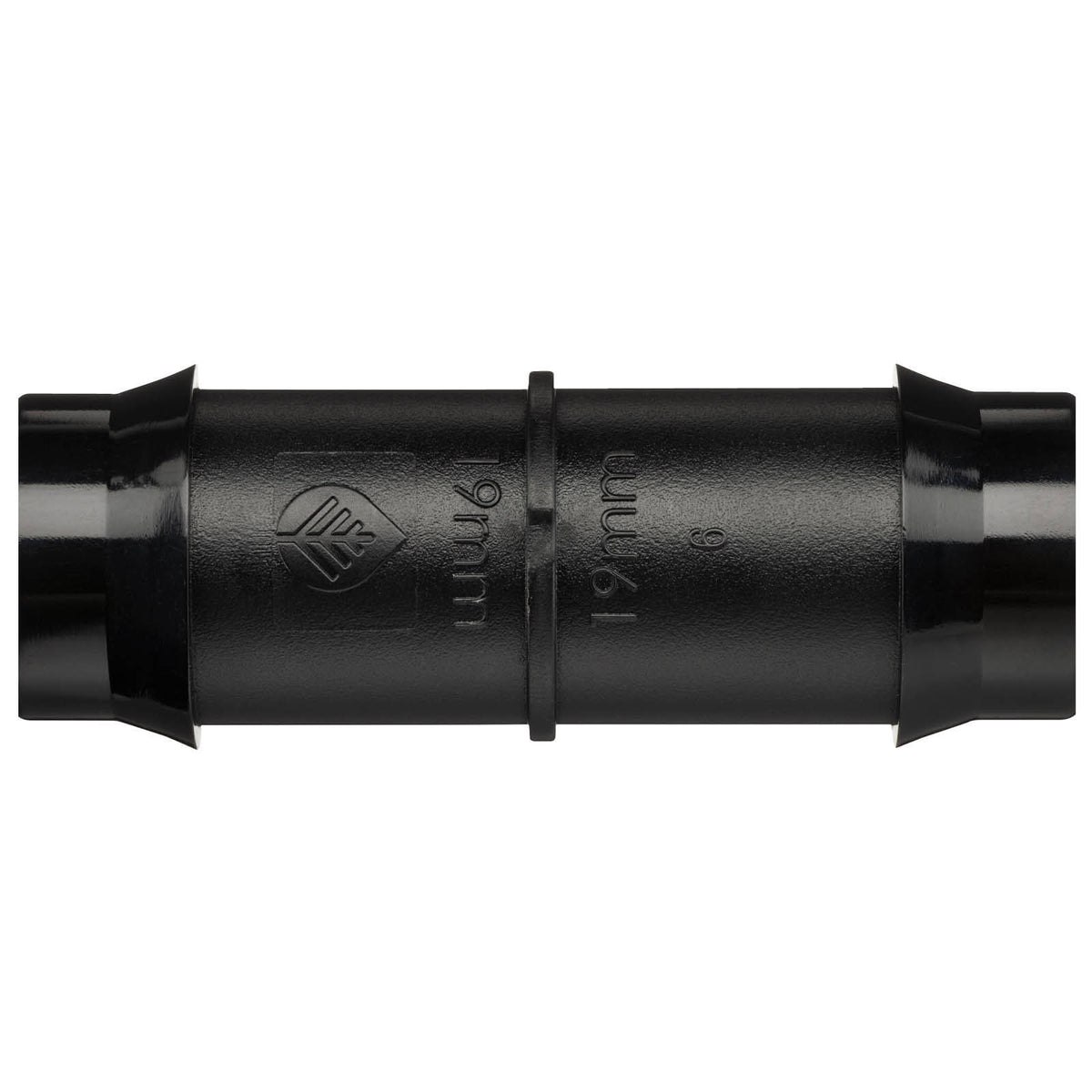 Pope 19mm Single Barbed Joiner Black 1000kPa Poly Irrigation Fitting