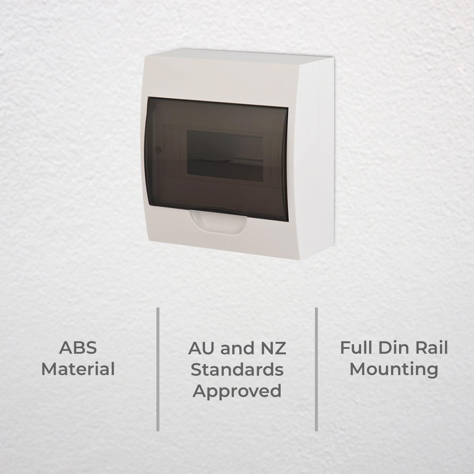DETA 8 Module Surface Mounted Switchboard White ABS