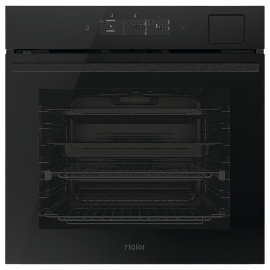 Haier 60cm 600 Series Pyrolytic Oven - 78L, 16 Functions, Steam Assist Plus, Air Fry, Black - HWO60S16TPB5