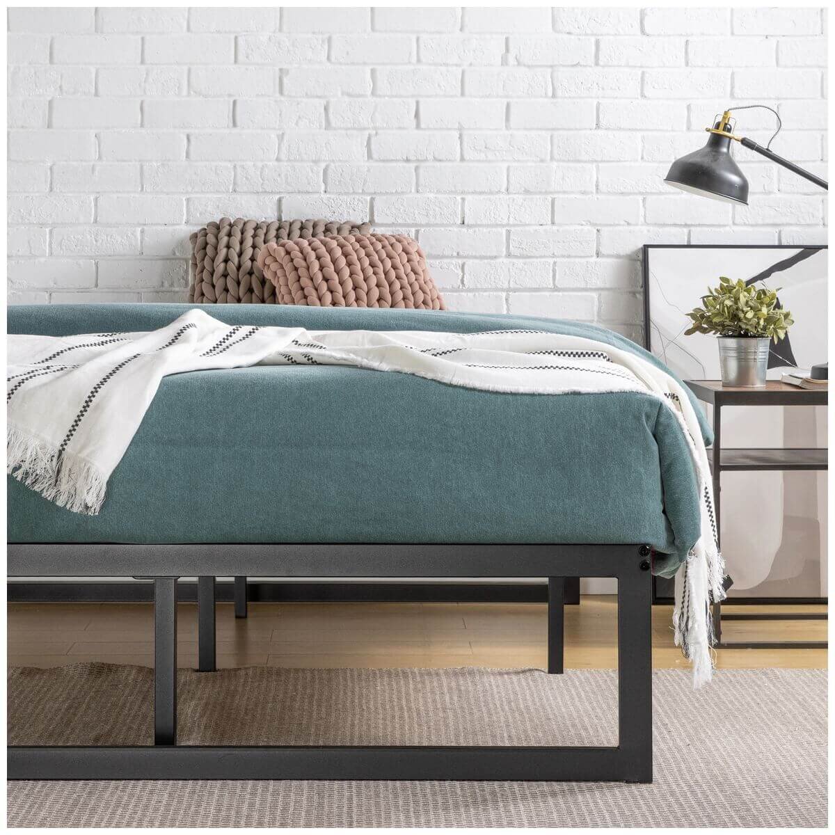 Zinus King Single Quick Lock metal bed frame - black steel, 35.5cm frame height - AU-QLSP-14B